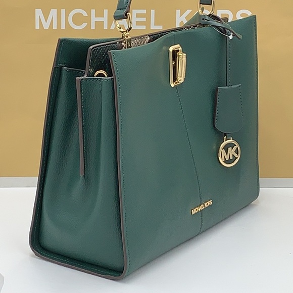 MICHAEL KORS PENELOPE LARGE TOP HANDLE RASING GREEN MULTI COLOR - Picture 7 of 15